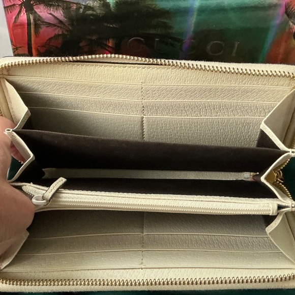 Gucci Supreme GG Floral Ophidia Zip Around Wallet Cream - Picture 3 of 12
